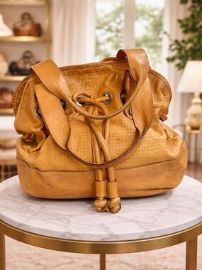 Nannini tan Leather Hobo Bag